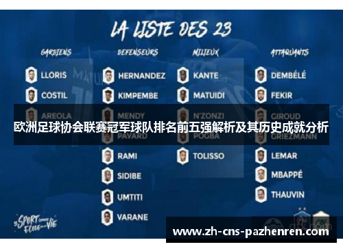 欧洲足球协会联赛冠军球队排名前五强解析及其历史成就分析 欧洲足球协会联赛冠军球队排名前五强解析及其历史成就分析